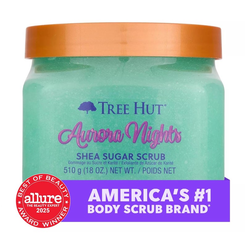 Treehut Aurora Nights Shea Sugar Scrub, Exfoliating, Hydrating & Moisturizing Body Scrub with Shea Butter & Nourishing Essential Oils, Smooth & Soften Skin, 18 oz - Image 3